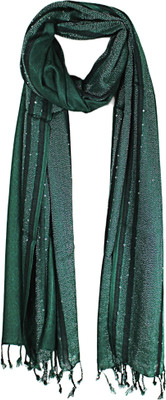 GLIMMERX Applique, Embellished, Self Design, Woven Viscose Women Fancy Scarf, Scarf, Stole