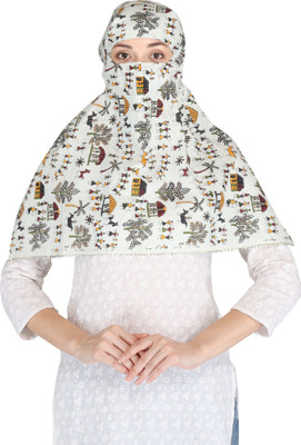 KALY INDIA Floral Print Pure Cotton Girls Scarf, Fancy Scarf, Stole