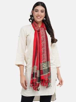 Braid N Cord Self Design Polyester Women Stole, Scarf