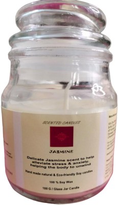 PRANAMIKA GLASS JAR SCENTED CANDLE 100 GRAMS Candle(White, Pack of 1)