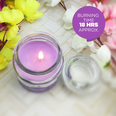 PeepalComm Lavender Scented Wax Jar Candle For Birthday,Diwali,Home Decor(Long Burning Time Candle(Purple, Pack of 1)