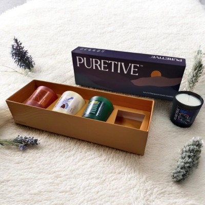 puretive Serene Collection|4 Mini Scented Candles Gift Set Candle(White, Pack of 1)