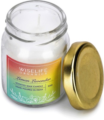 Wiselife Organics Scented Candle - Lemon Lavender|Smokeless Premium Wax & Cotton Wick Candle(White, Pack of 1)