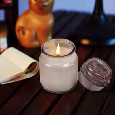 PeepalComm Premium Highly Fragranced Jasmine Jar Candle for Festivals (Pack of 2 Pcs) Candle(White, Pack of 2)