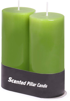 PeepalComm Green Apple Mini Pillar Candles, Smokeless Scented Mini Pillar Candle Pack of 2 Candle(Green, Pack of 1)