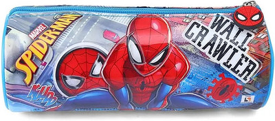 striders Spider-Man Round Storage Pouch Iconic Marvel Design for Kids & Collectors Spiderman cartoon Art Wood Pencil Box(Set of 1, Multicolor)