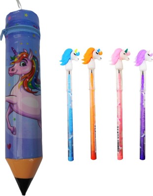 RELIA ONLINE unicorn 1 Art Plastic Pencil Box(Set of 5, Multicolor)