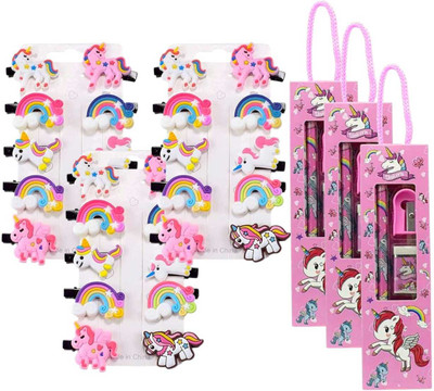 AMANVANI Navratri Special Combo of Kanjak, Unicorn Theme Stationery Gift Set for Girls