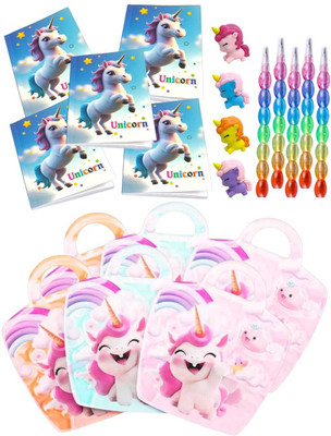 AMANVANI Navratri Special Combo of Kanjak, Unicorn Theme Stationery Gift Set for Girls