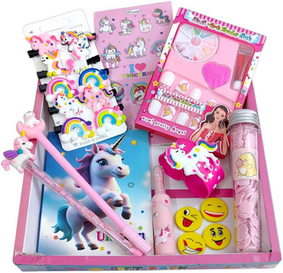 AMANVANI Unicone Stationery Combo School Supplies Rakhi & Birthday Gift Combo for Sister