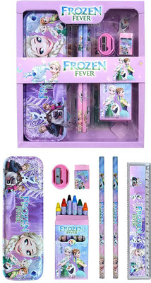 BOXOT IMPEX Frozen Stationary Kit for Girls - Stationary Kit Set for Girls Birthday Geometry Box(Pink)