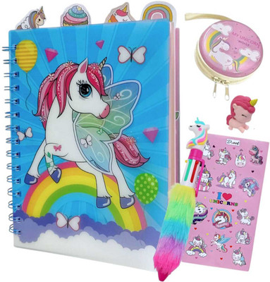 AMANVANI Pack of 5 in 1 - Unicorn Stationery Combo Gift Set for Kids