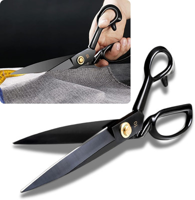 STEAD Premium Professional Scissors for Tailoring Sewing Cutting Clothes Paper 10 inch Scissors(Set of 1, Black)