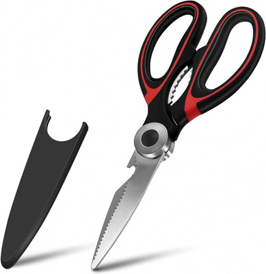 GenZmart Kitchen Utility Scissors – Stainless Steel, Multi-Purpose for Home Use Scissors(Set of 1, Black, White)