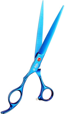 Beaute Secrets Dog Cat Grooming Shears with Round Blunt Tip,Extremely Sharp Blades Scissors(Set of 1, Blue)