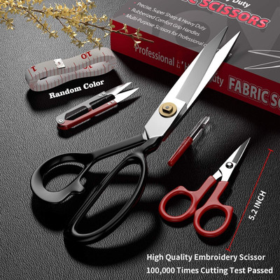 ToDo Toys Fabric Scissors Tailor Sewing Shears - 9 Inch Heady Duty Scissor Scissors(Set of 1, STEEL, Black)