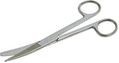 jesurgicals 8 Inch Curved Dressing Surgical Scissor Sharp/Blunt Scissors(Set of 1, Silver)