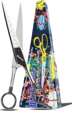 SHALIMAR SCISSORS COMPANY Shalimar Brand Hair and Beard Moustache Scissors for Salon Barbers Professional Scissors(Set of 1, Silver)