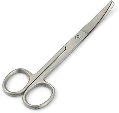 SANJU Khushi surgicals Dressing scissor sharp blunt CURVED 6 inch stainles steel Scissors(Set of 1, Silver)