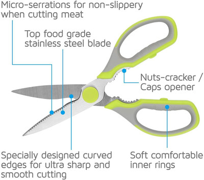 The Mark 1966 Multi Purpose Kitchen Strong Scissor Scissors(Set of 1, Multicolor)