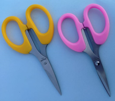 DSHARPP YOYO Small Sharp Scissor for home office Craft Multi Purpose Use-IX-80 Scissors(Set of 2, Yellow, Pink)