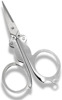 Crafts Haveli Foldable Scissors Pack of 1 – Stainless Steel Mini Travel Scissor for DIY Craft Scissors(Set of 1, Silver)