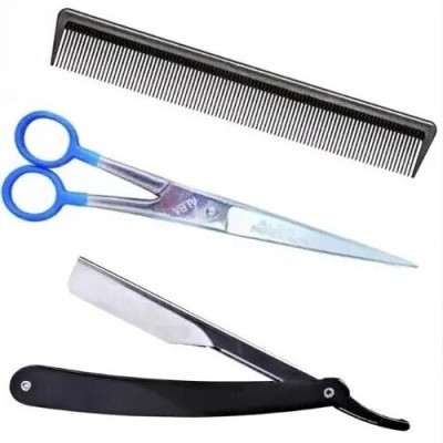 aramco india Professional Hair Cutting Shaving Kit at Home Scissors(Set of 3, Multicolor)