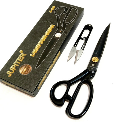 AccuWeigh Jupiter A-250 (10 inches) Heavy Duty Hard Funner (FREE Thread Cutter) Tailoring Scissors(Set of 1, Black)