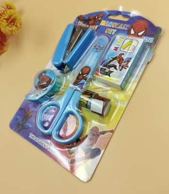 Paper Bear Blue Spider Man Stapler Set Art & Craft Kit Scissors(Set of 1, Multicolor)