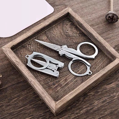 SHARPLEY Stainless steel mini folding Scissors high quality foldable portable-IX20 Scissors(Set of 1, Silver)