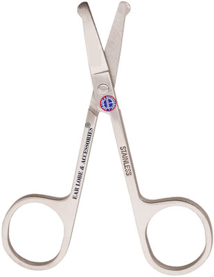 Ear Lobe & Accessories Nose Hair Trimming Scissors For Men & Women Pack of 1pcs Scissors(Set of 1, Silver)