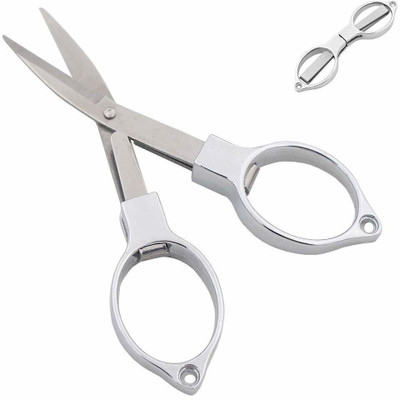 AANIJ Folding Scissors, Portable Mini Scissors Scissors(Set of 1, Silver)