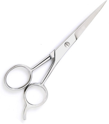 Devo 6.5 Inches Professional Salon Barber Hair Cutting Scissors for Hair cutting Men Women, Scissors for Beard and Mustache Styling Stainless Steel Trimming Scissor Scissors(Set of 1, Silver)
