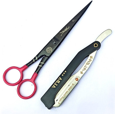 aramco india Barber Professional Scissor and Razor Scissors(Set of 2, Multicolor)