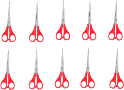 munix (PACK OF 10)(SCISSORS-185 MM)(SL-1173) Scissors(Set of 10, Red, Blue, Orange)