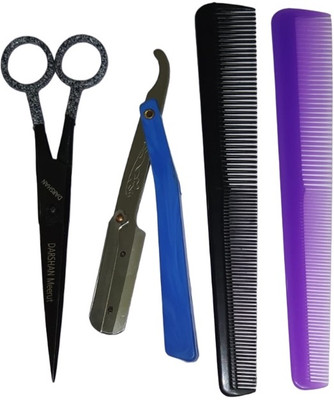 Darshan 6 Inches Professional Salon Barber Hair Cutting Scissor Combo Set Scissors(Set of 1, Black, Grey)