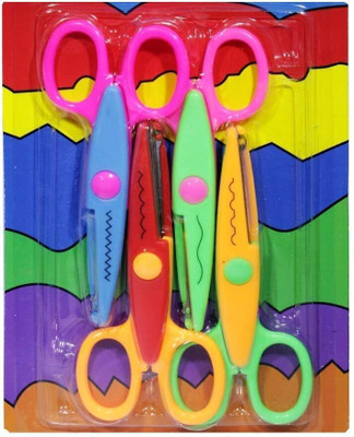 Kreative Kraft Zigzag Art and Crafts Scissors Set (4pcs) Scissors(Set of 4, Multicolor)