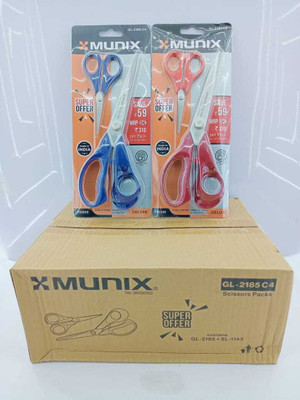 Jain Associates Scissors_Packs_GL-2185 C4_Pack_Of_ Scissors(Set of 12, Blue, Red)