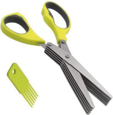 STAR PRIM Multi-Functional Kitchen 5 blade scissor Cut Herb Spices Vegetable Cutter Scissors(Set of 1, Multicolor)