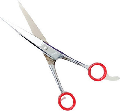Insha barber cp6 red dum Scissors(Set of 1, Red, White)