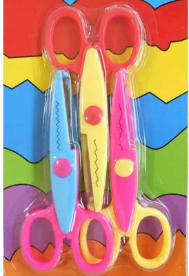 Rockjon Art and Craft Zig zag Paper Shaper Scissor Set of 3 Scissors Scissors(Set of 3, Multicolor)