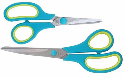 Radhe Dual Scissor Combo Stainless Steel Material for Home Offices Scissor Combo Scissors(Set of 2, Multicolor)