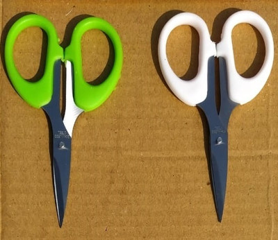 DSHARPP YOYO Small Sharp Scissor for home office Craft Multi Purpose Use-IX-60 Scissors(Set of 2, White, Green)