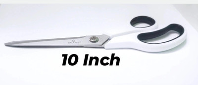 BLJIENT 10 INCH WHITE MULTIPURPOSE SCISSOR WITH SHARP BLADES AND EASILY GRIP Scissors(Set of 1, White)
