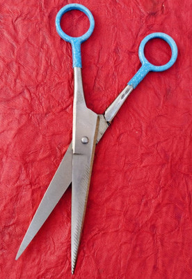 Darshan Hair Cutting and Hairdressing Scissors 7 Inchs, Sharp Edge Blades-KF17 Scissors(Set of 1, Blue, Silver)