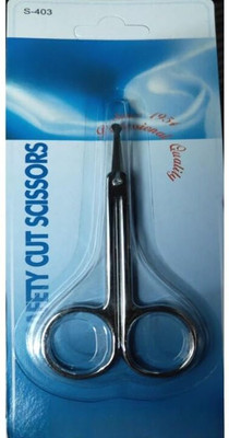 Dhanishka Safety Cut Imported Scissor - Pack of 2 Scissors(Set of 2, Silver)