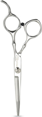 Ikonic Basics Curved Finger Rest Barber Scissor, Professional Salon Use, IKB -717C Scissors(Set of 1, Silver)