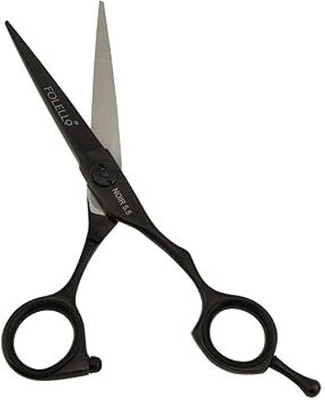 FOLELLO Professional Right-Handed Barber Scissors – Sharp Stainless Steel Shears Set Scissors(Set of 1, Black)