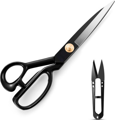 Gemsy Premium Black Cloth Cutting Scissor with Cutter Scissors(Set of 1, Black)