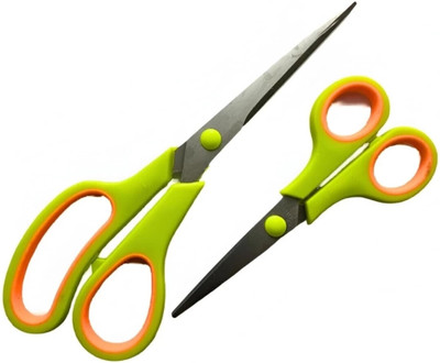 BLJIENT MULTICOLORED Trending 2 Pcs Scissors Stainless Steel Combo ( Pack of 2 ) Scissors(Set of 2, Multicolor)
